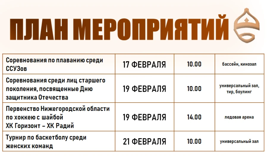 План мероприятий